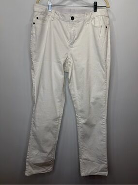 CJ Banks White Straight-Leg Pants